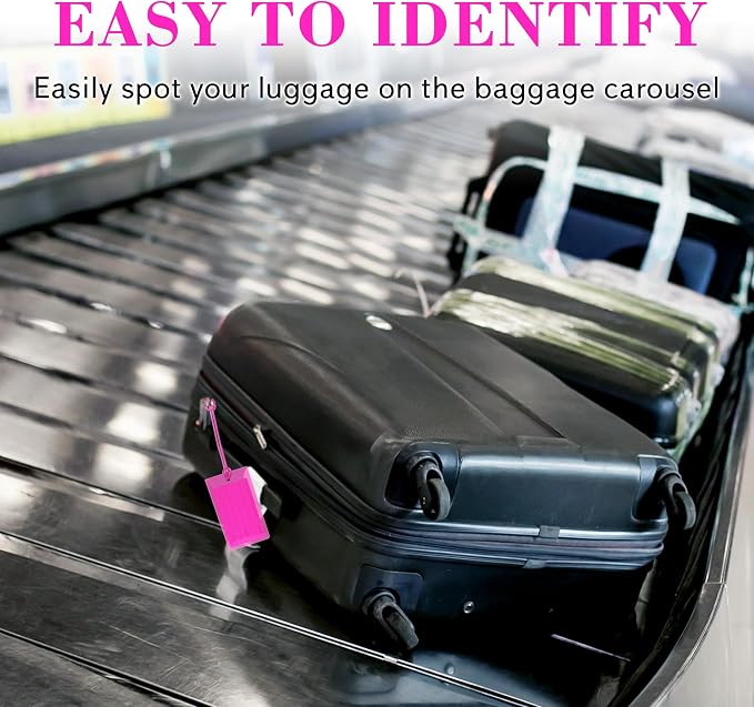50 Pack Luggage Tags for Suitcases, Airplane Travel Essentials for Flying, International Travel Must Haves, and Luggage Accessories by Sodsay