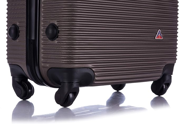 InUSA ROYAL Hardside Spinner Luggage with Ergonomic Handles | Spacious Travel Suitcase with Four Spinner Wheels and Studs | 28 Inch Large Hardside Spinner Luggage | Brown
