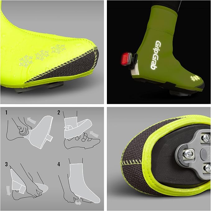 GripGrab Arctic Waterproof Deep Winter Road Bike Overshoes Warm Thermal Fleece Lined Cold Weather Cycling Shoe Covers