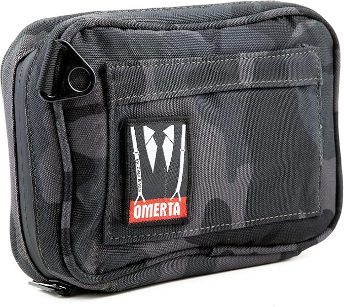 DIME BAGS Odor Sealing Padded Pouch, Carbon-Lined Smell Blocking Bag with Protective Interior for Glass & Gear, Water-Resistant Exterior, Low-Profile & Discreet (8 Inch, Camo)