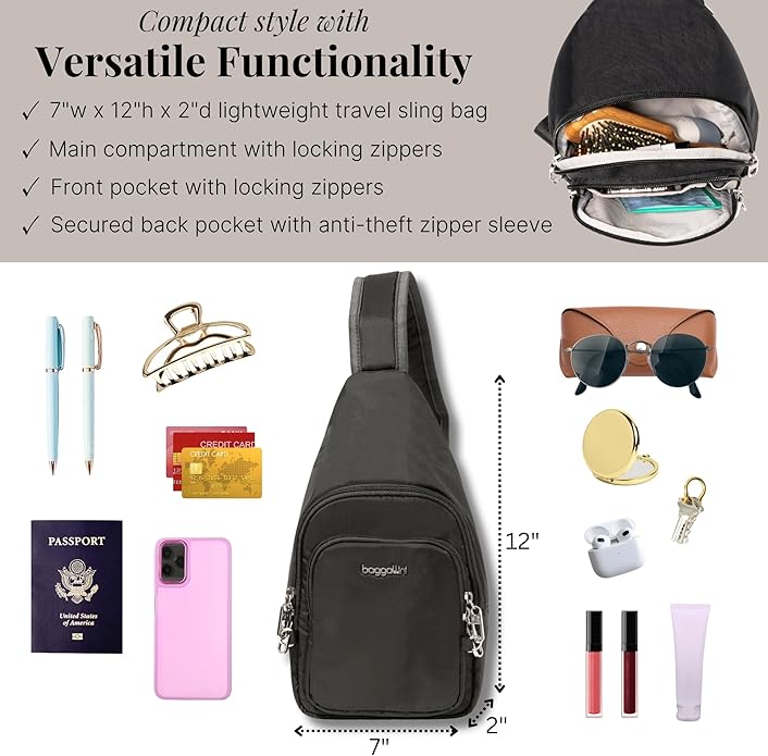 Baggallini Securtex Anti-Theft Daytripper Sling
