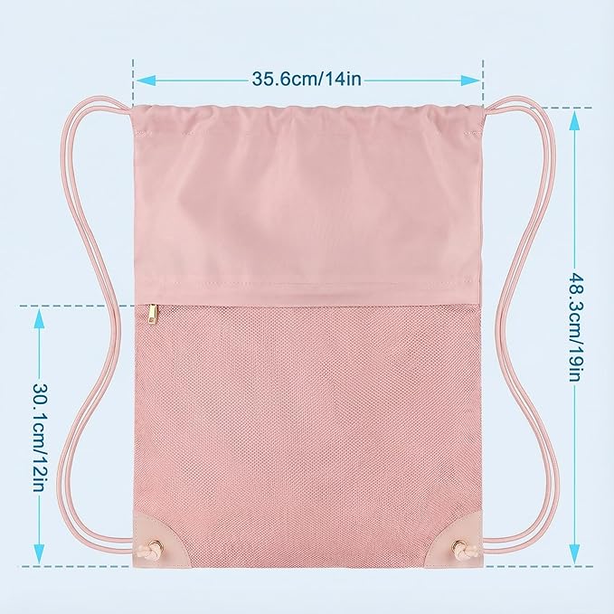 TILYMOL Drawstring Backpack Gym Bag - String Gym Bag for Men & Women, Lightweight Cinch Sports Sackpack for Beach, Travel, Yoga, Swimming, Pink