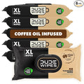 DUDE Wipes Morning Grind Flushable Wipes - Coffee Scented Extra-Large Adult Wet Wipes - 6 Pack (288 Count) - Infused with Coffee Oil, Vitamin E, and Aloe - Septic and Sewer Safe