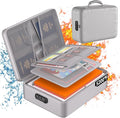 DocSafe 5200°F Fireproof Document Organizer Box with Lock, Silver (Soft) | Heat Insulated 8 Layers File Protection Bag,Water-Resistant Zipper,Portable Home Office Travel Safe Storage for Files,Laptop