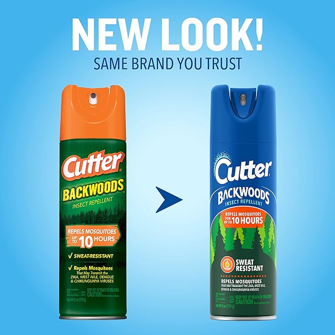 Cutter Backwoods Insect Repellent, Mosquito Repellent, 25% DEET, Sweat Resistent, 6 Ounce (Aerosol Spray)