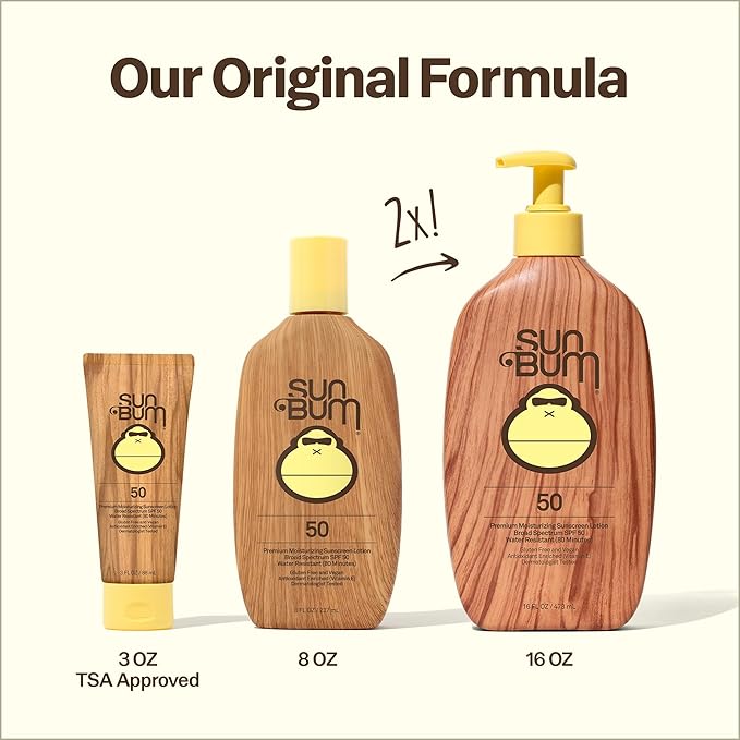 Sun Bum Original SPF 70 Sunscreen Body Lotion - Broad Spectrum Moisturizing Sunscreen with Vitamin E - Hawaii 104 Act Compliant (Made without Octinoxate & Oxybenzone) - Travel Size - 3 oz
