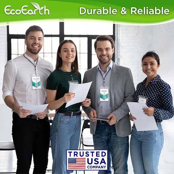EcoEarth Passport & Identification Card Holders with Soft Edge (Clear, 4x6 Inch, 10 Pack), Extra Large Vertical ID Holder, Zipperless Plastic Name Badge Holders