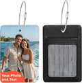Personalized Suitcase Tags, Custom Luggage Tag with Photo or Name, Address Card Included, Polyester 2.75 x 4.13 in, for Family Vacations, Airport Travel, Carry-on Luggage and Weekend Getaways