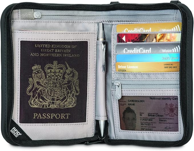 Pacsafe Rfidsafe V150 Anti-theft Blocking Compact Passport Wallet, Black