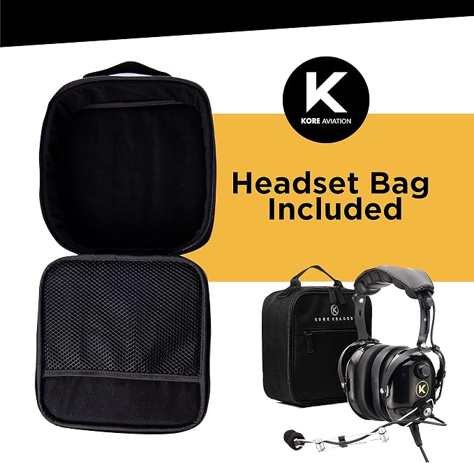 P1 General Aviation Headset with Pilot Headset Bag, and 100% Cotton Ear Cloth Cover