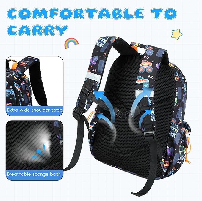 CAMTOP Preschool Backpack for Kids Boys Girls Toddler Backpack Kindergarten School Bookbags with Lunch Pocket for Age 3-8