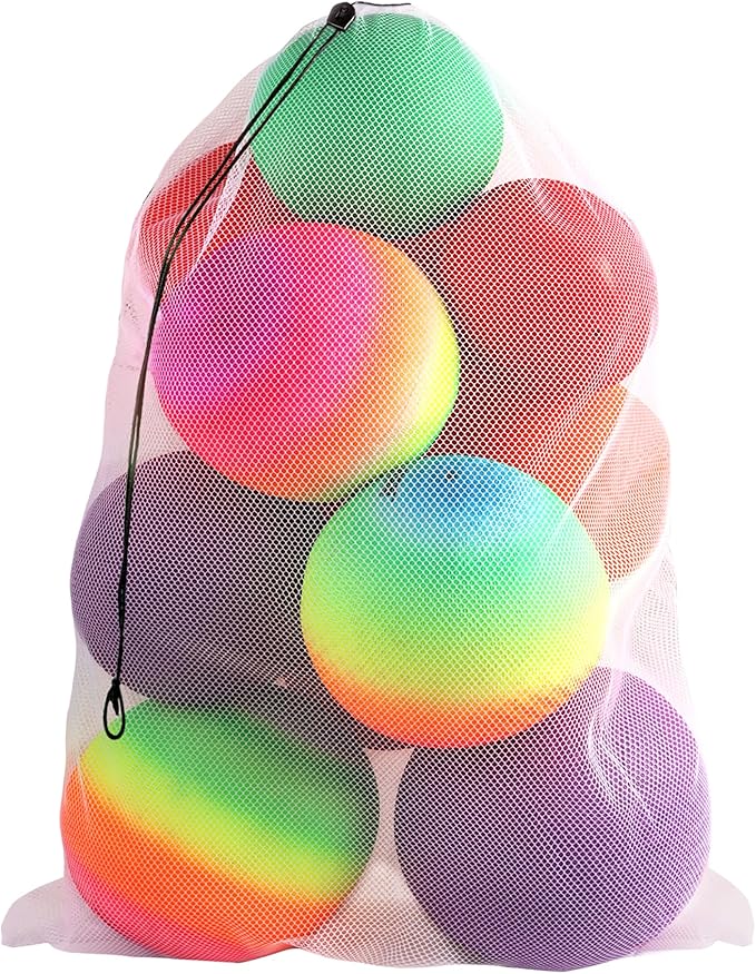 GSE Games & Sports Expert 24x36/30x40 X-Large Mesh Sports Equipment Drawstring Bag for Soccers, Basketballs, Footballs