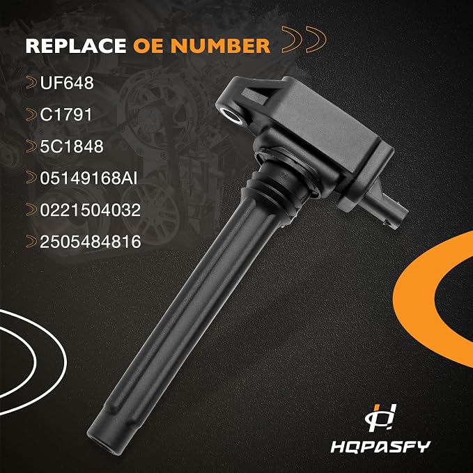 HQPASFY UF648 Ignition Coil Packs, Compatible with Dodge Charger/Durango/Avenge, RAM 1500, Chrysler Town & Country, Jeep Wrangler & More, Replaces# UF648, 0221504032, C1791 (6PCS)