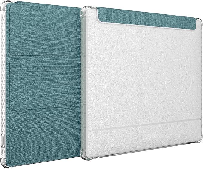 TUDIA SKN FLIP Designed for Onyx Boox Go 7 / Go Color 7 Case (Gen 1 & 2, 2024/2025) – [Enhanced Auto Wake/Sleep Function] Slim Shockproof Trifold 7" Cover with Transparent TPU Back (Turquoise)