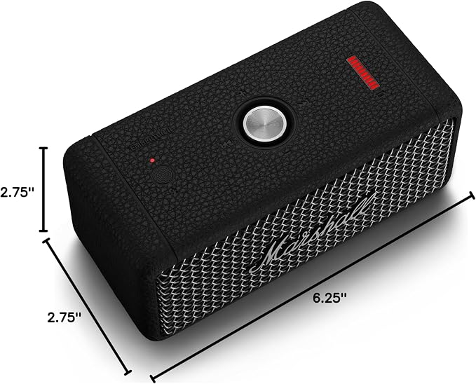 Marshall Emberton II Portable Bluetooth Speaker - Rugged Waterproof/Dust-Proof Design | Loud Stereo Sound, Deep Bass | Compact and Wireless for Travel and Outdoors - Black and Steel