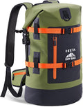 HEETA Dry Bags Waterproof Backpack 40L for Men & Women, Roll Top Heavy Duty Cushioned Hiking Backpack for Kayaking Boating Paddle Boarding Fishing Travel Camping Beach Vacation Cruise Ship Essentials