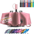 LANBRELLA Compact Reverse Folding Umbrella Auto Windproof Travel Umbrella