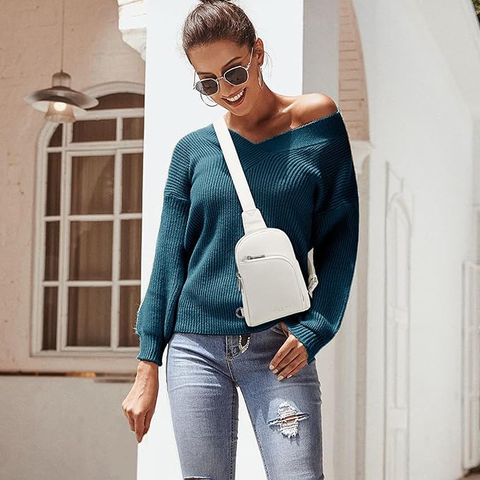 INICAT RFID Blocking Sling Bag, Anti Theft Crossbody Bag for Women Compact Travel Purses Vegan Leather