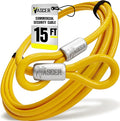 Vascer Commercial Heavy Duty Braided Galvanized Steel Theft Deterrent Security Cable with Looped Ends. (1/2 Inch Thick, 7x19 Construction, 15 Feet)