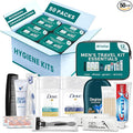 TrekTote Bulk Men’s Travel Hygiene Kits Case Pack of 12 Piece Kits TSA Approved Travel Size Toiletry Kits with Toothbrush Toothpaste Deodorant Razor for Outreach Emergency Use