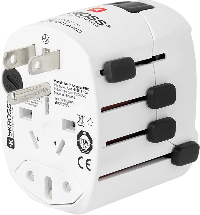 Skross Pro-World & USB Travel Adaptor, White