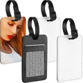 Frienda 4 Pieces Sublimation Luggage Tags Bulk PU Leather Name Label Blank Suitcase Heat Transfer Bag Card Business ID Card Holder Travel ID Tags for DIY Travel Suitcase Sports Bags Holder