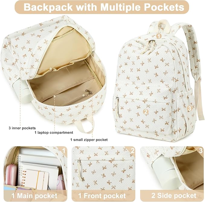 LEDAOU Backpack for Girls School Bag Kids Bookbag Teen Backpack Set Daypack with Lunch Bag and Pencil Case | Kids, Bookbag, Daypack, with Lunch Bag, and Pencil Case
