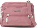 Baggallini Triple Zip Small Crossbody Bag for Women - Lightweight Convertible Fanny Pack Belt Bag