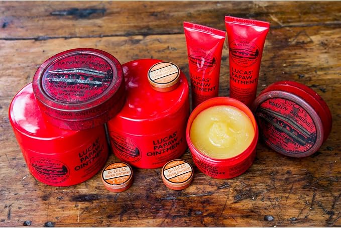 Lucas Papaw Ointment 25g Tubes — 4 Pack — Fermented Papaya Lip and Skin Balm for Dry Lips, Cracked Skin and Everyday Care, Made in Australia