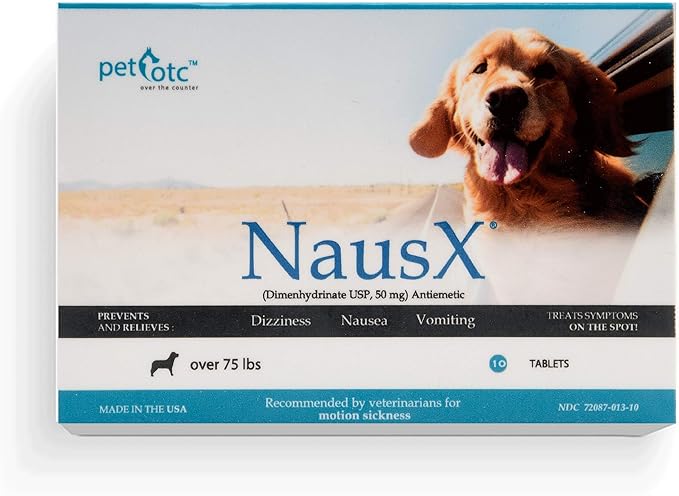 Anti-Motion Sickness and Nausea Relief for Large Breed Dogs, Relief for Disorientation and Dizziness, 30 Tablets