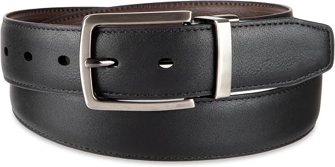DOCKERS Men's Two-in-one Reversible Rotative Buckle Everyday Casual Dress Belt (Regular and Big & Tall Sizing)