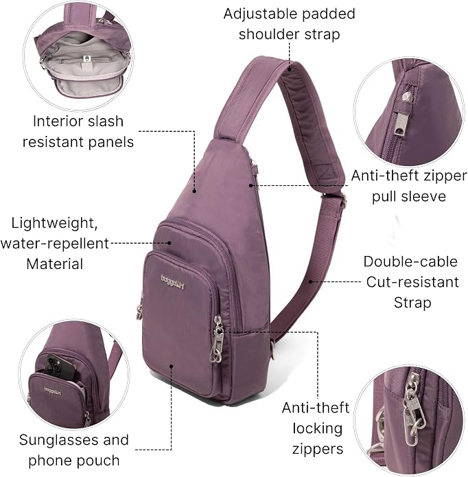 Baggallini Securtex Anti-Theft Daytripper Sling