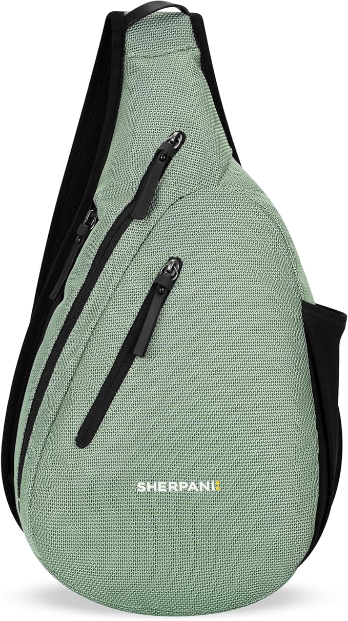 Sherpani Esprit, Anti Theft Sling Bag, Right-Handed Sling Purse, 10L Travel Bag, Crossbody Backpack, Travel Gift, Fits 10 Inch Tablet (Aloe Mist)