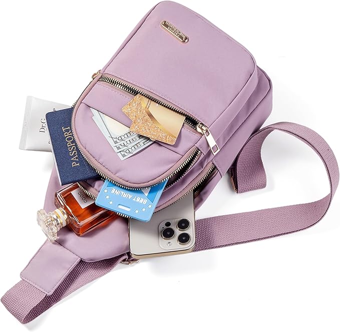 Banelu Crossbody Sling Backpack Sling Bag for Women, Small Chest Bag Daypack Fanny Pack Cross Body Bag for Hiking Traveling Outdoors