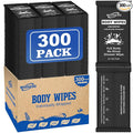 300 Pcs Ultra Thick Soft Large Body Wipes Individually Wrapped(7.87" x 9.45"),Shower Wipes for Adults Bathing No Rinse,Personal Cleansing Wipes for Travel Gym,Bulk Deodorant for Homeless.