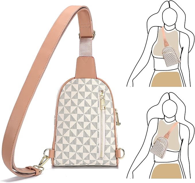 INICAT RFID Blocking Sling Bag, Anti Theft Crossbody Bag for Women Compact Travel Purses Vegan Leather