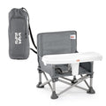 Bright Starts Pop ‘N Sit Portable Booster Seat, 3-in-1 Floor Seat, Travel High Chair & Toddler Booster with Feeding Tray, Indoor/Outdoor, Grey, 6 Months–3 Years