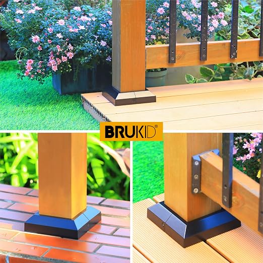 Post Base Cover, Split Type Skirt for Indoor/Outdoor Iron Deck Railing Decorative Covers(8, Post-4" Base-6")