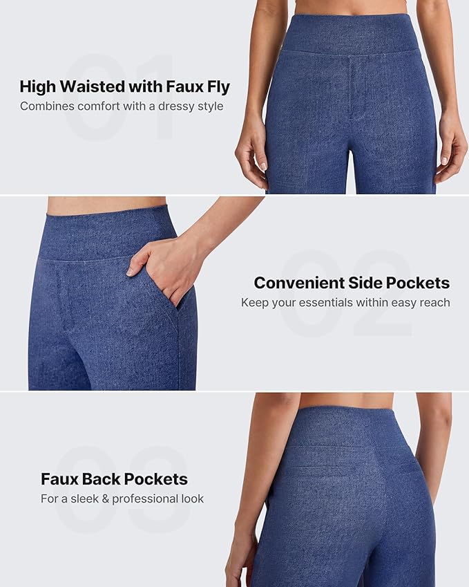 G4Free EverGoing Yoga Pants Women Wide Leg Pants with Pockets High Waist Stretch Dress Casual Sweatpants Petite/Regular/Tall