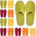 Geyoga 12 Pair House Slipper for Guest Non Slip Disposable Slipper for Travel Washable Reusable Closed Toe Hotel Bridesmaid Indoor Spa Wedding Party Shoeless Home