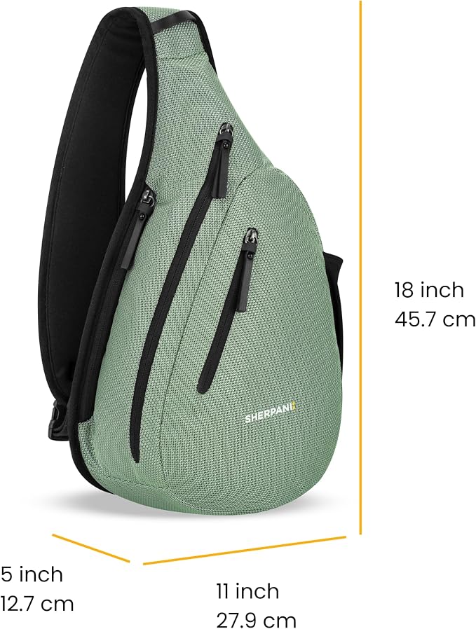 Sherpani Esprit, Anti Theft Sling Bag, Right-Handed Sling Purse, 10L Travel Bag, Crossbody Backpack, Travel Gift, Fits 10 Inch Tablet (Aloe Mist)