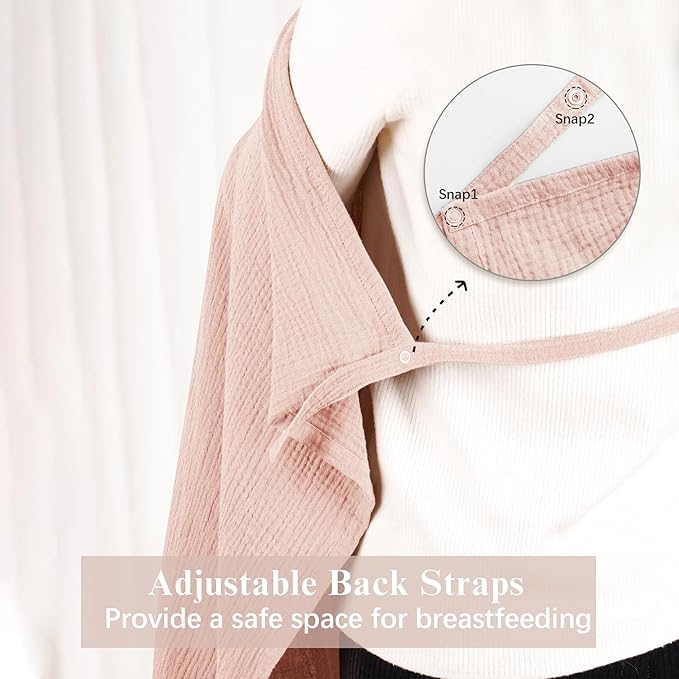 2 Pack Muslin Nursing Cover for Breastfeeding, Soft & Breathable 100% Cotton Breastfeeding Cover up