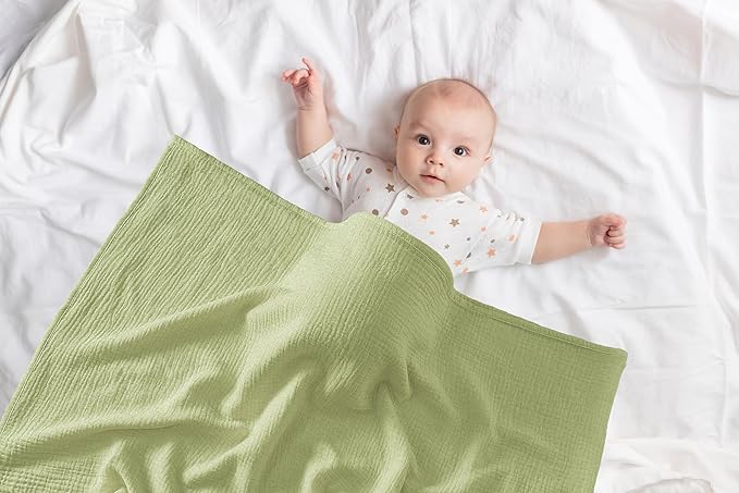 TADO MUSLIN 2-Pack Nursing Covers for Breastfeeding, 100% Organic Cotton Muslin Nursing Cover for Mom, Soft Breathable Breastfeeding Cover, Full Privacy Cover for Nursing, Regular Coverage Green