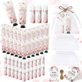 48 Sets/192 Pcs Girls Baby Shower Favors for Guests Pink Floral Hand Cream and Lip Balm Bulk Baby Girl Shower Party Thank You Gifts for Guests Travel Size Gender Reveal Game Winners Prizes