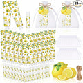 24 Sets Lemon Hand Cream and Lip Balm Gift Bridal Baby Shower Party Favors Travel Size Hand Lotion and Lip Balm Bulk with Organza Bags Tags Wedding Bridal Baby Shower Party Supplies for Guests
