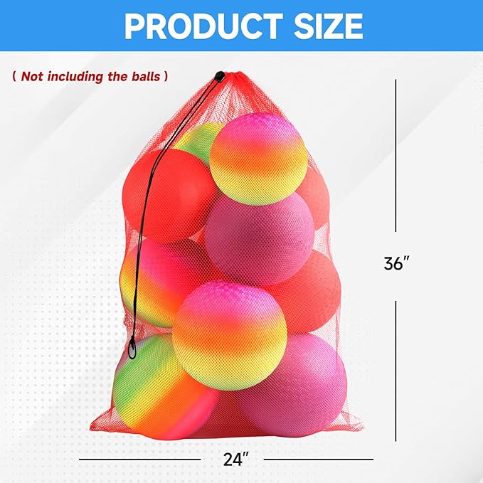 GSE Games & Sports Expert 24x36/30x40 X-Large Mesh Sports Equipment Drawstring Bag for Soccers, Basketballs, Footballs