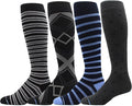 Dr. Motion 4 Pairs Men's Athletic Traveler Graduated Compression Knee High Socks