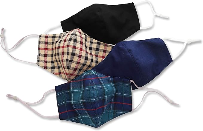 HOPE LOVE SHINE Face Mask Adjustable Filter Pocket Reusable Breathable Washable Cloth Mask Face Masks for Women Men - 4 Pack