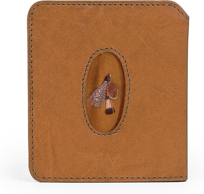 ROGUE WALLET Angler Front Pocket Wallet for Men - Slim, Compact Leather Card Holder with ID Window - Minimalist Front-Pocket Wallet for Cash, Cards & Travel Essentials (Tan)