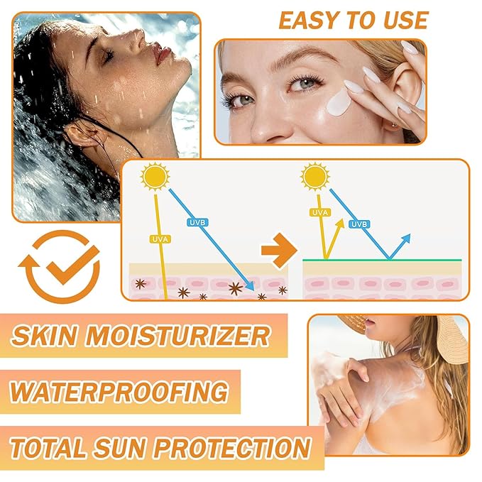 Face Sunscreen Cream SPF 50+ PA+++,Moisturizing Sunscreen for Face,Long Lasting Refreshing Tinted Facial Moisturizer Sunblock for Women Men,Non-greasy Travel Size Facial Sun Screen Lotion B